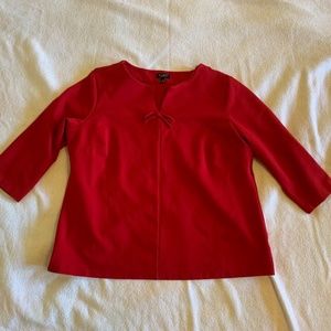 Talbots petite plus size red bow top